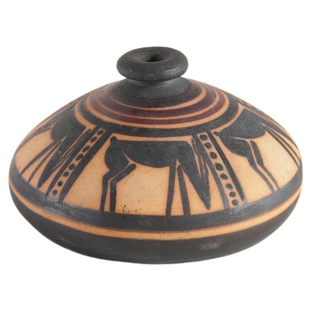 Small Grecian-style Ceramic Vase, Ciboure Pottery, France, circa 1925 For Sale
