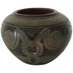 Small Green and Black Vase