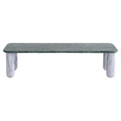 Small Green and White Marble "Sunday" Coffee Table, Jean-Baptiste Souletie