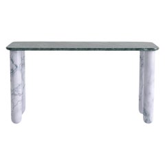 Small Green and White Marble "Sunday" Dining Table, Jean-Baptiste Souletie