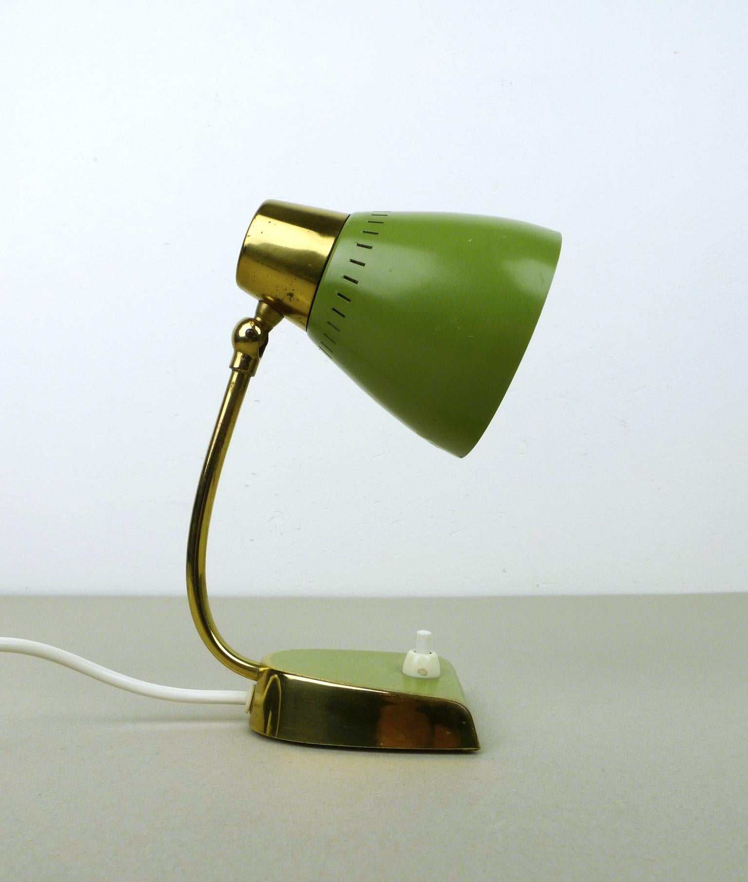 20th Century Small Green Bedside Table Lamp, Germany, 1950s