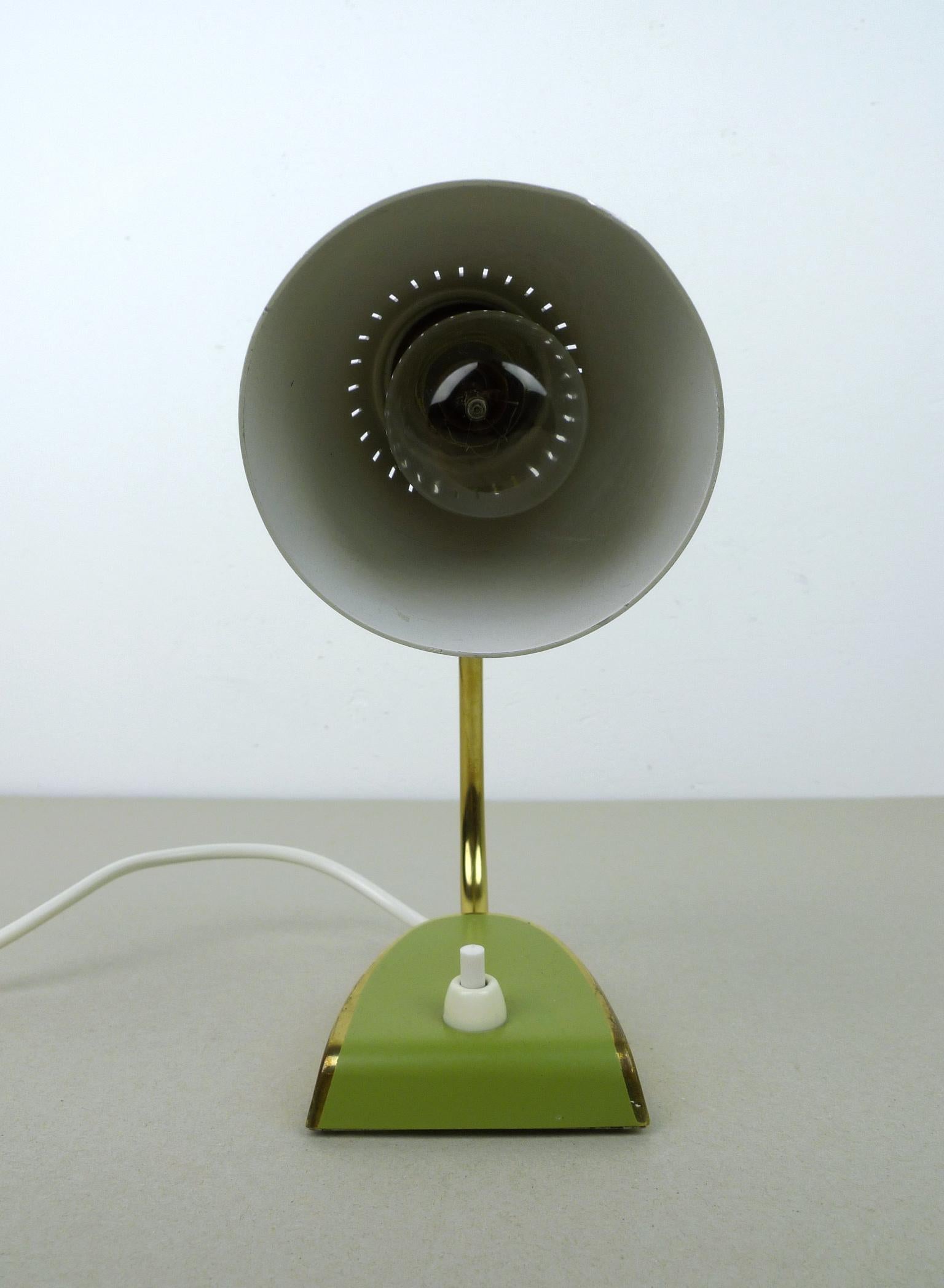 Small Green Bedside Table Lamp, Germany, 1950s 1