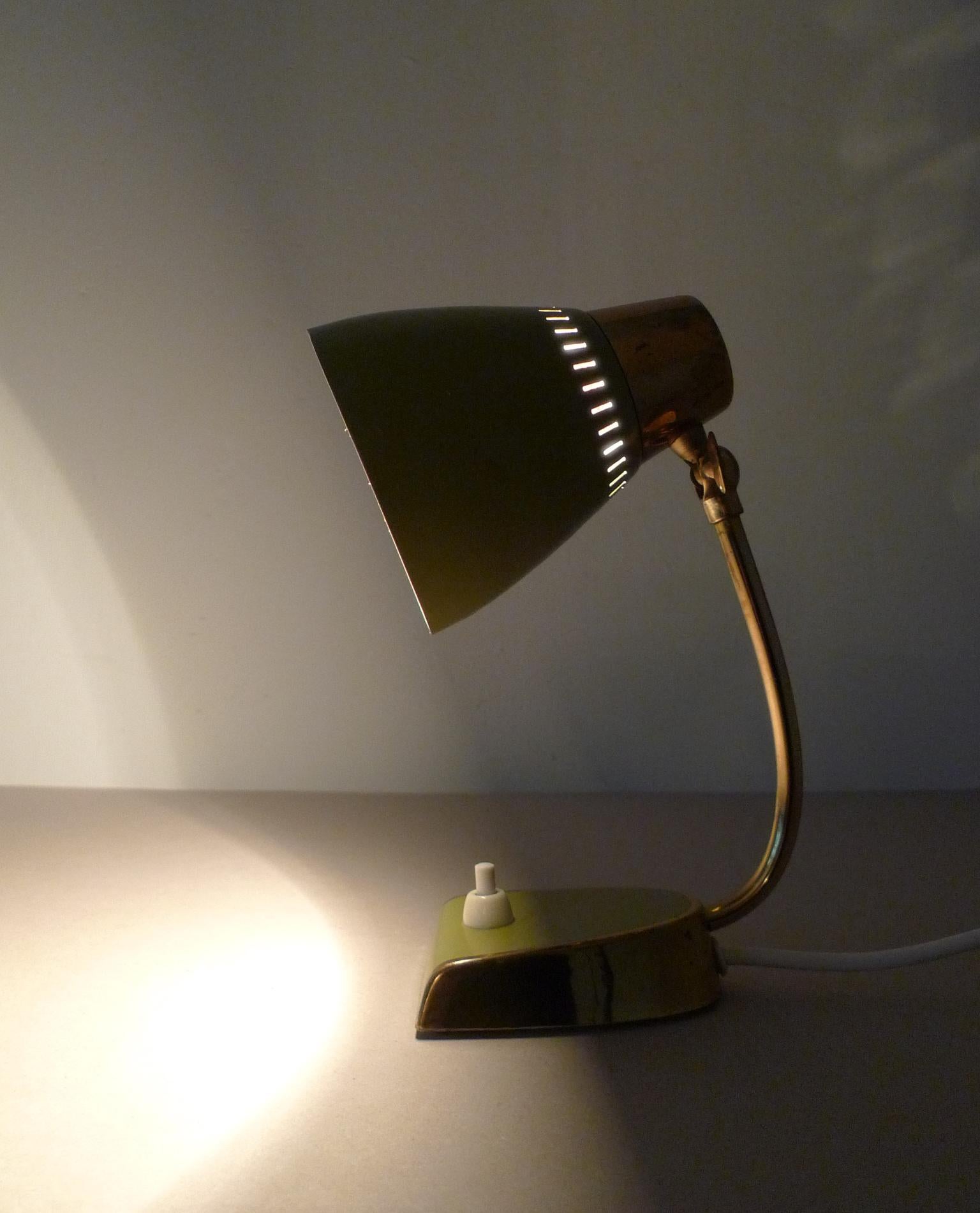 Small Green Bedside Table Lamp, Germany, 1950s 2