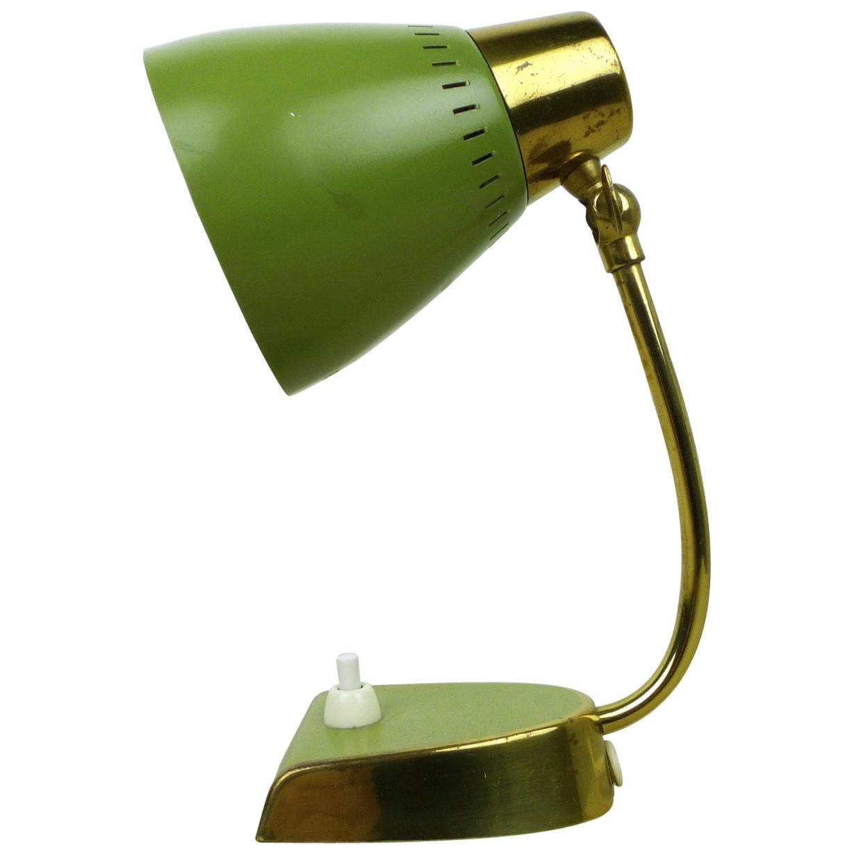 Small Green Bedside Table Lamp, Germany, 1950s