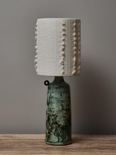 Small Green Ceramic Table Lamp by Jacques Blin