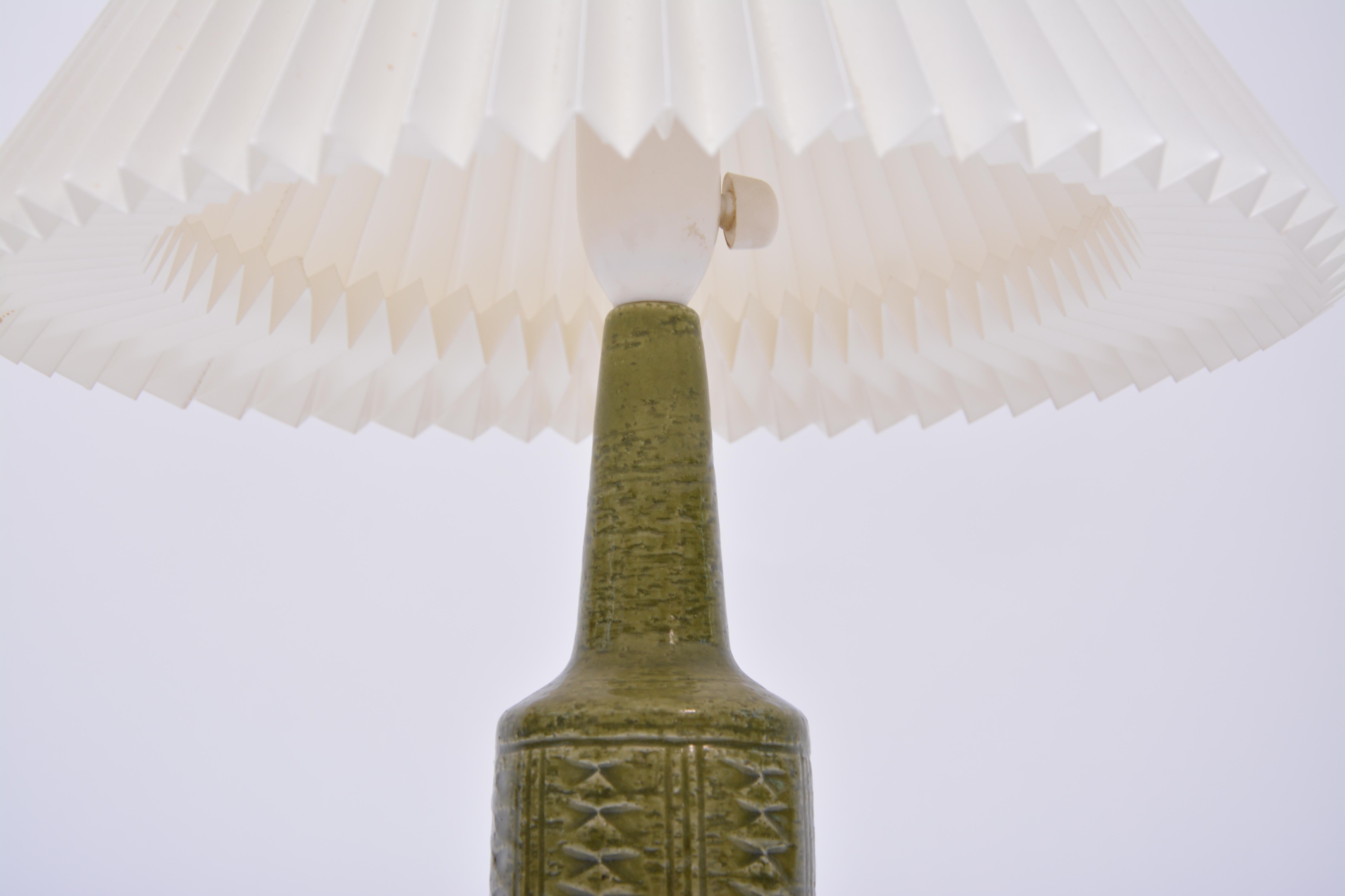 Small Green Danish Ceramic Table Lamp from Palshus, 1960s 1