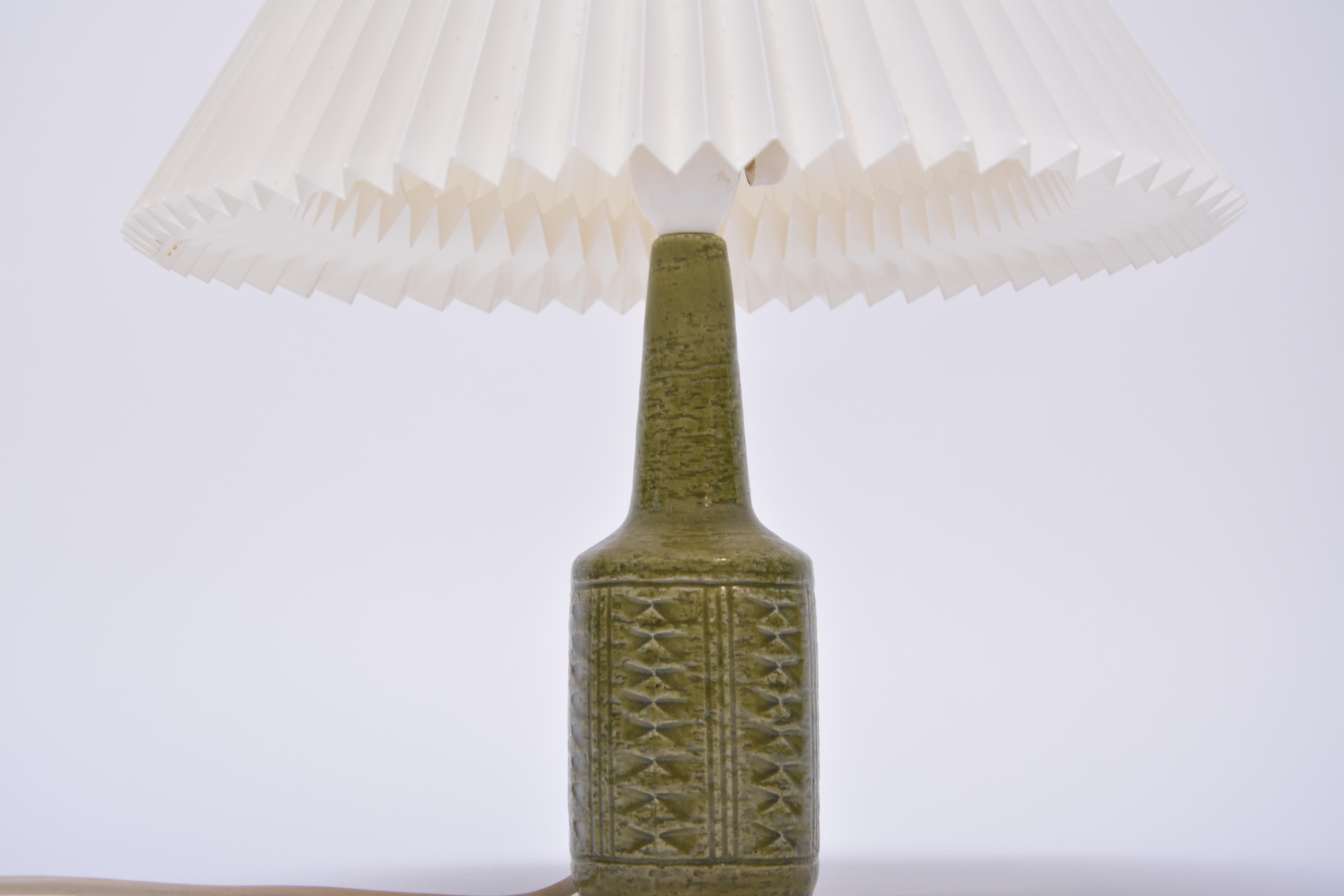 Small Green Danish Ceramic Table Lamp from Palshus, 1960s 3