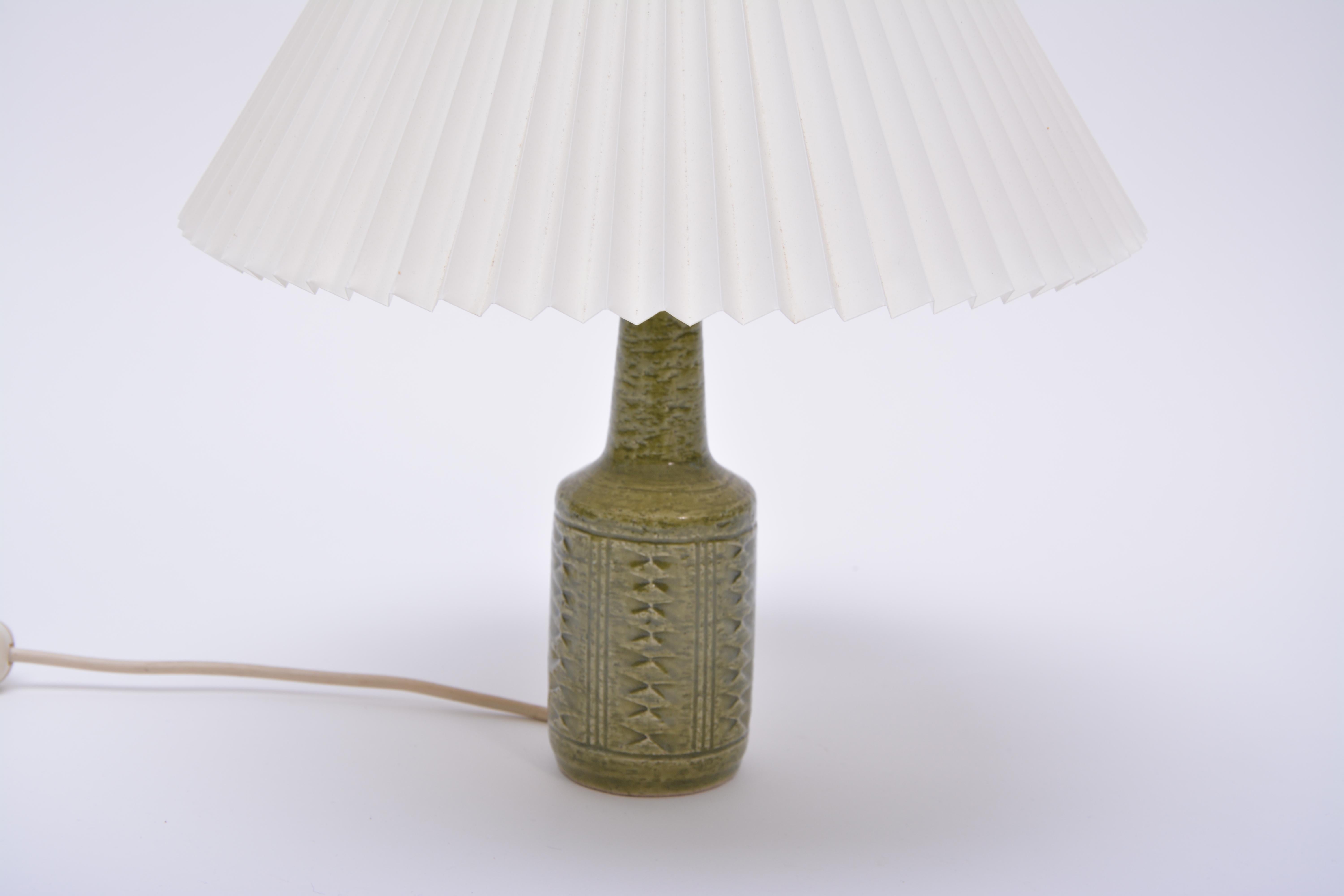 Mid-Century Modern Small Green Danish Ceramic Table Lamp from Palshus, 1960s