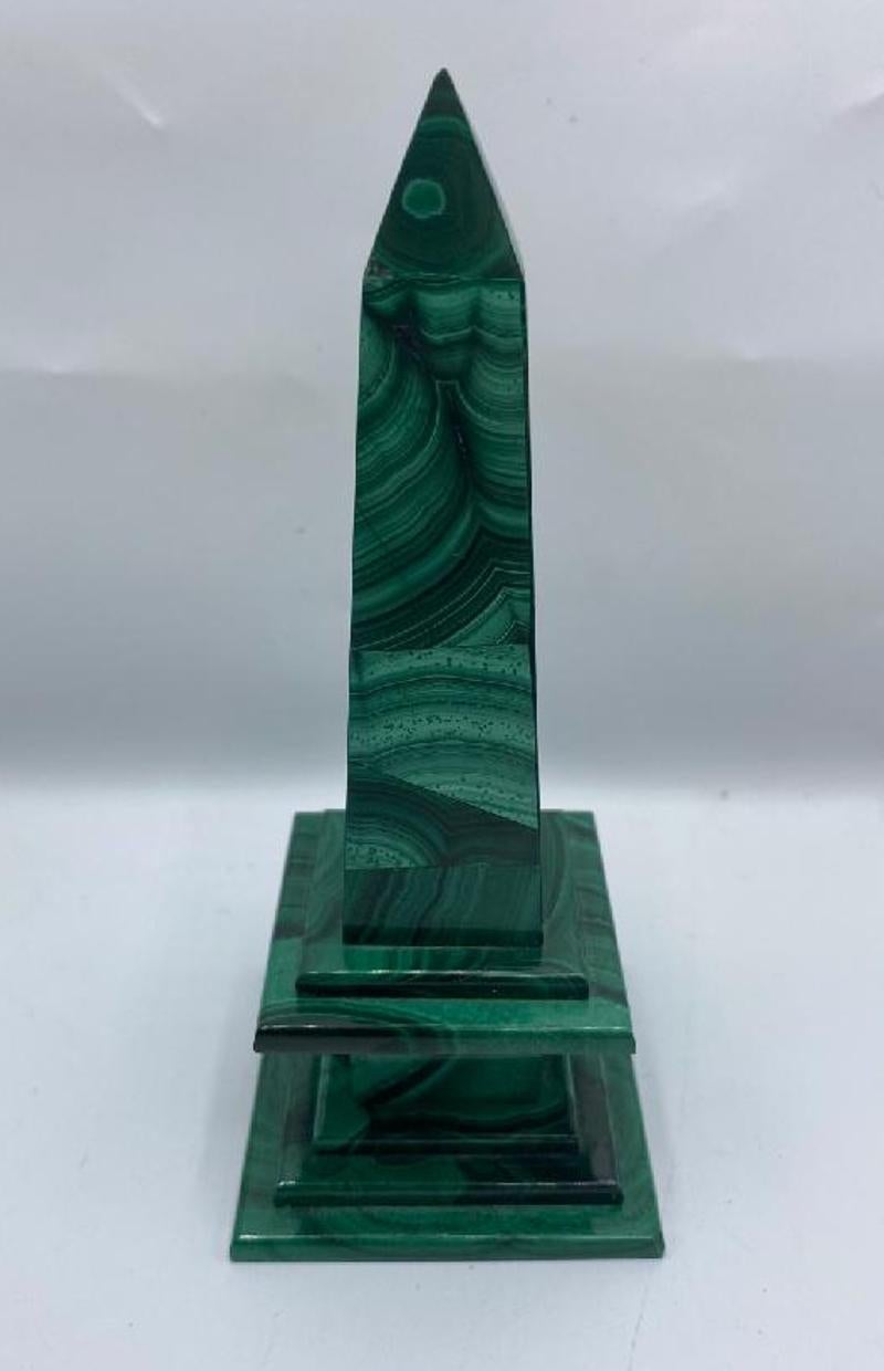 Small green Malachite Obelisk
Gorgeous decorative piece
Measures: 5.75