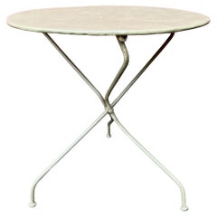 Petite table de bar pliante française peinte en vert