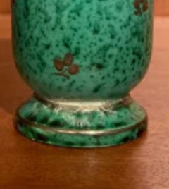 Small Green Vase With Small Leaves by Wilhelm Kåge