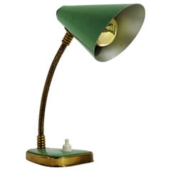 Small Green Vintage Desk Lamp Made in Italy, 1950s