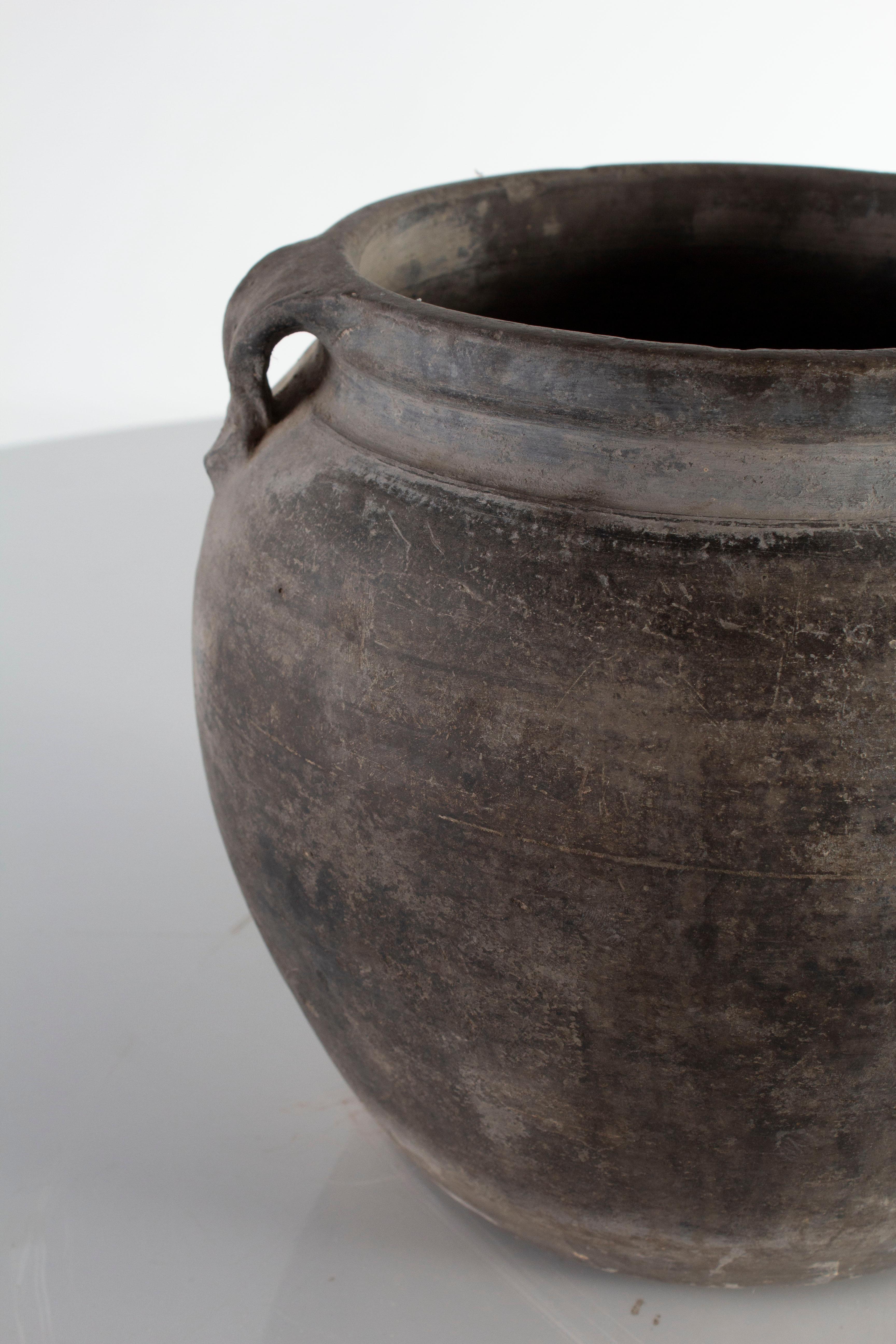 European Small Dusty Grey Ceramic Pot