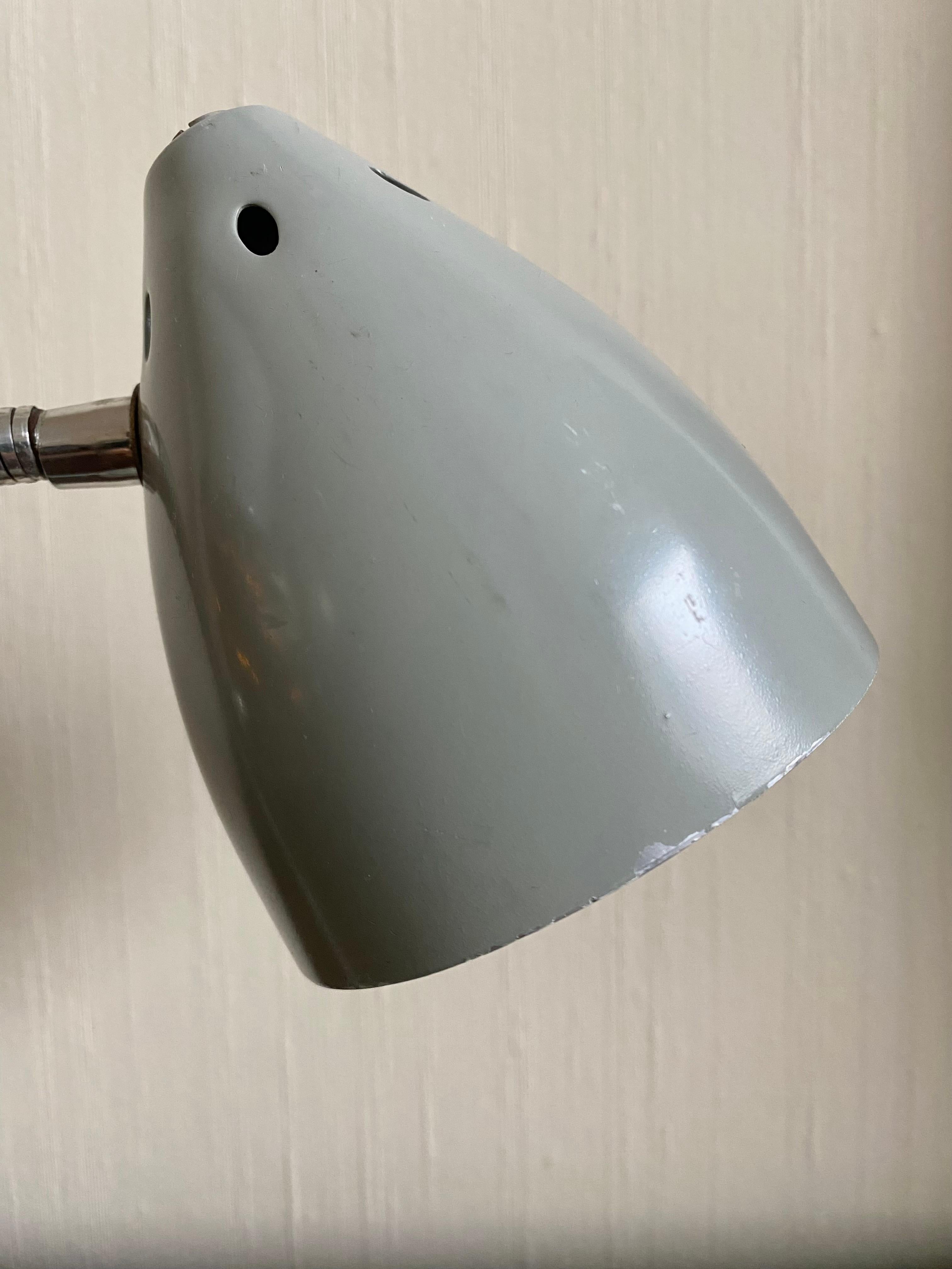 Mid-Century Modern Small Grey Desk lamp by Herman Theodoor Busquet for Hala Zeist For Sale