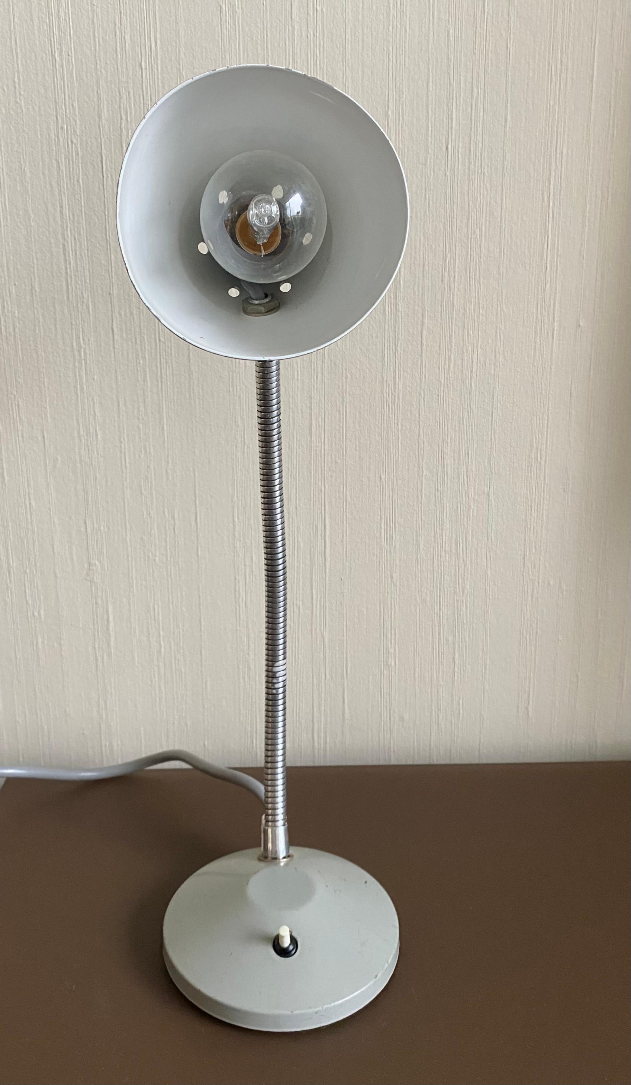 Dutch Small Grey Desk lamp by Herman Theodoor Busquet for Hala Zeist For Sale