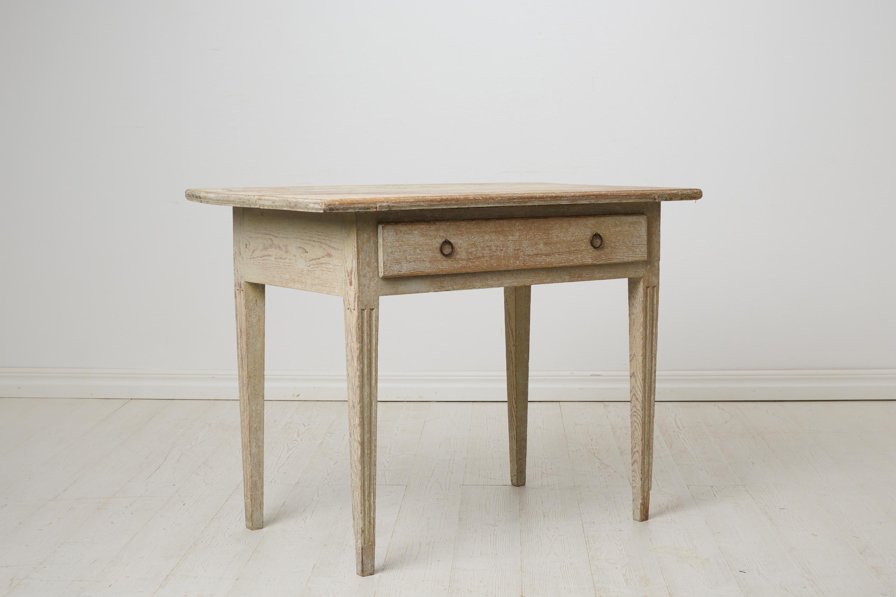Pine Small Gustavian Antique Country House Side Table from Northern Sweden For Sale