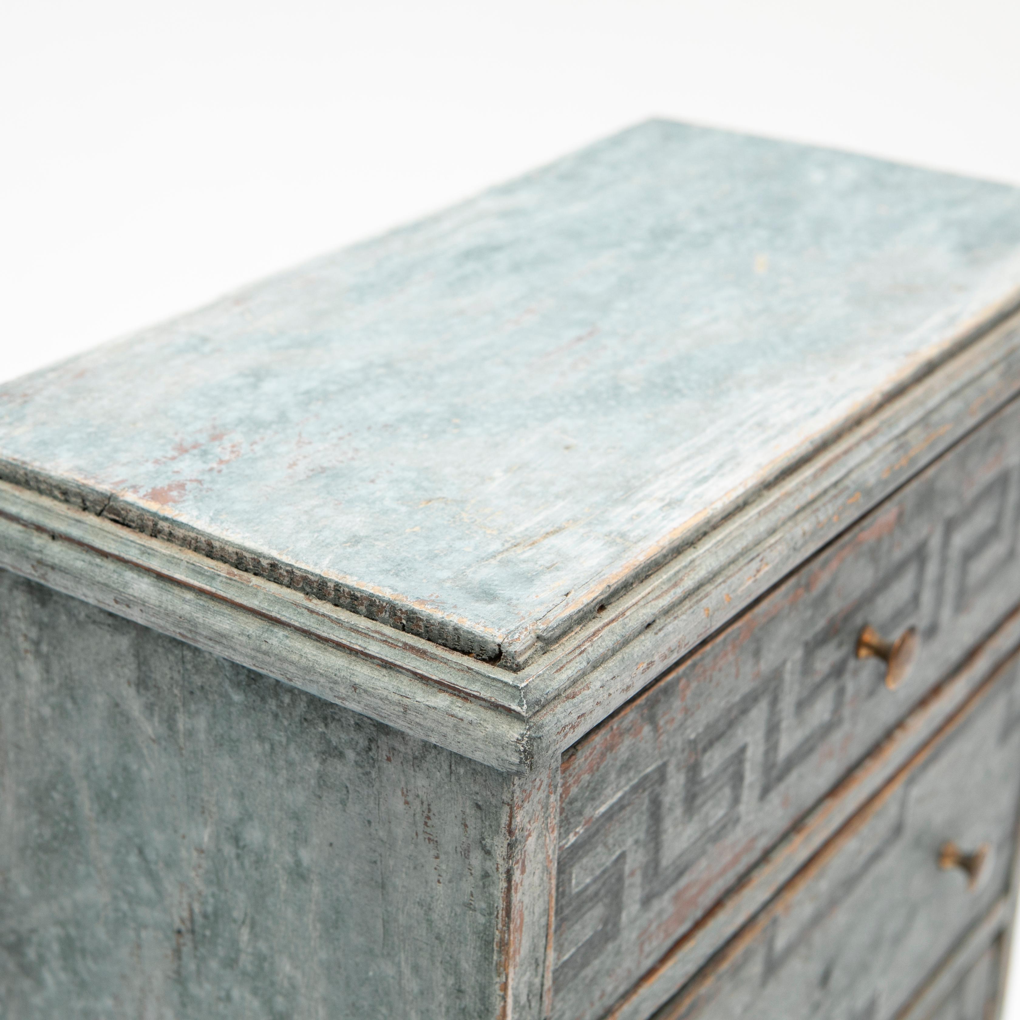 Small Gustavian Chest Drawers Painted Blue For Sale 3