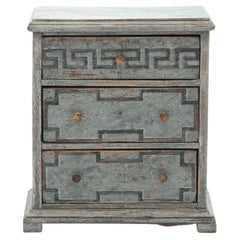 Small Gustavian Chest Drawers Painted Blue