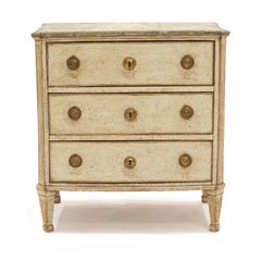 Small Gustavian Commode with Marble Imitated Top, Sweden, circa 1780-1800