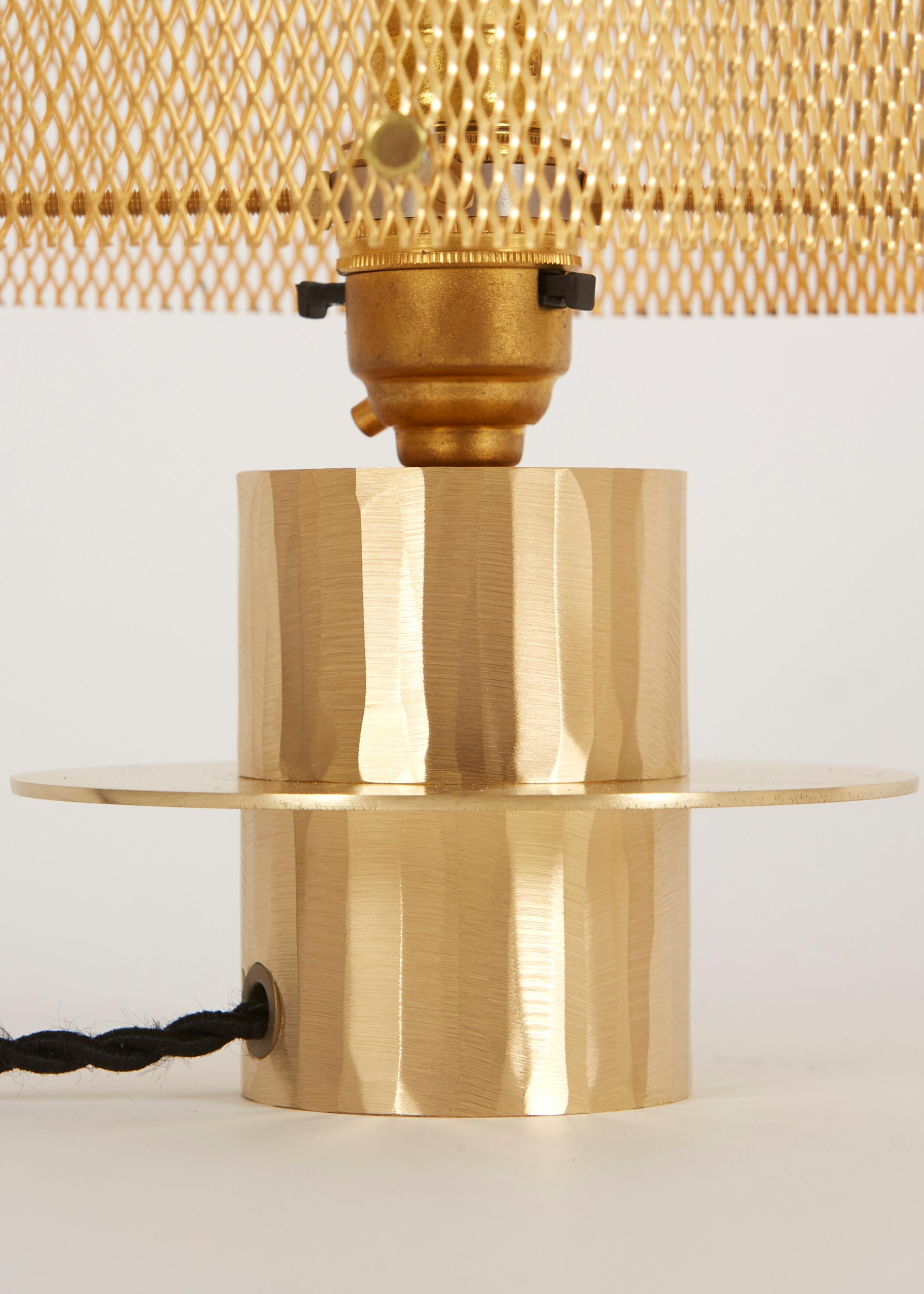 gold hammered lamp