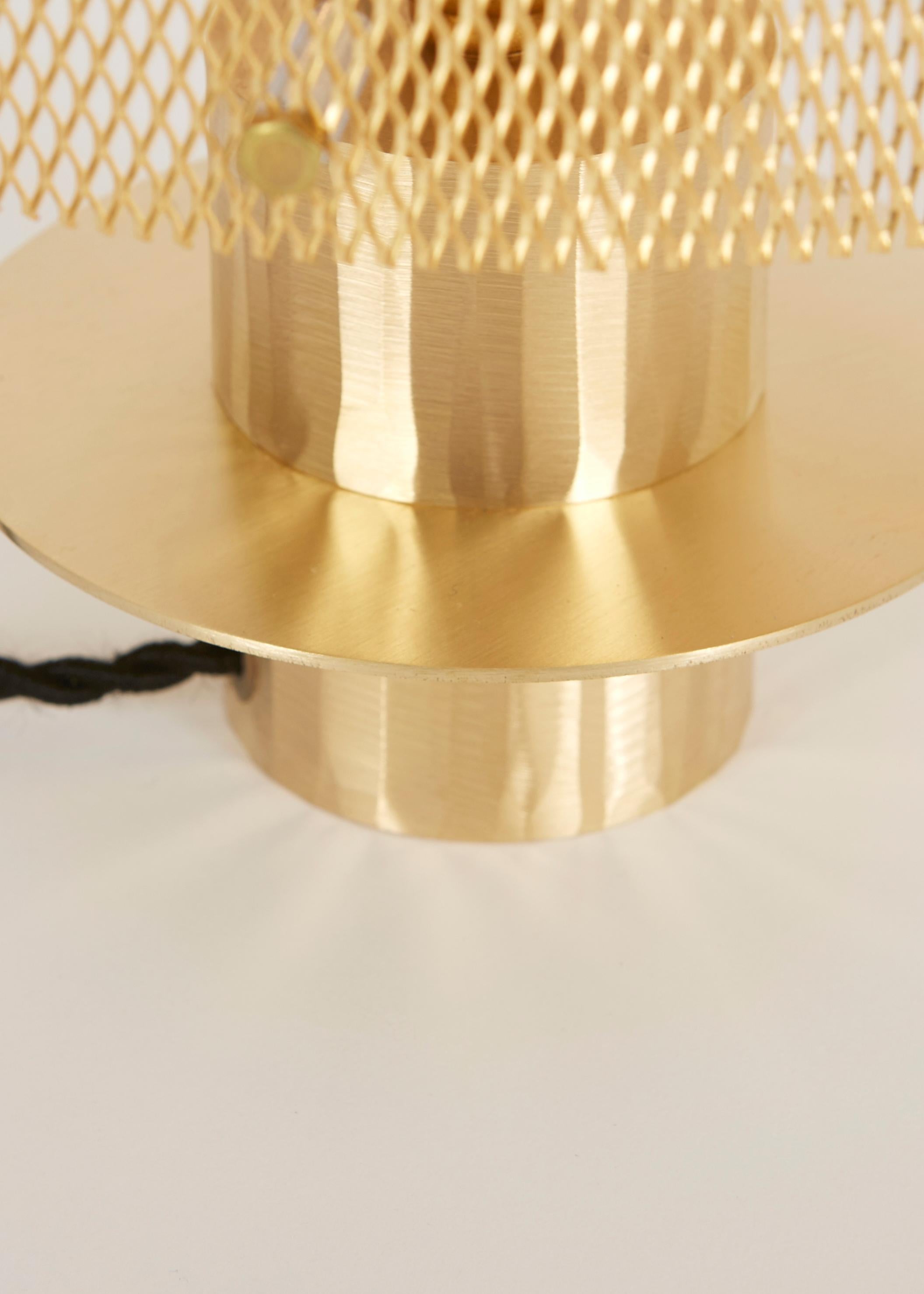 Art Deco Small Hammered Gold Atahualpa Table Lamp by French Designer Marine Breynaert For Sale
