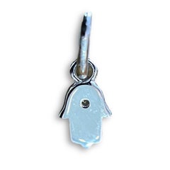 Small Hamsa Pave Pendant in White Gold