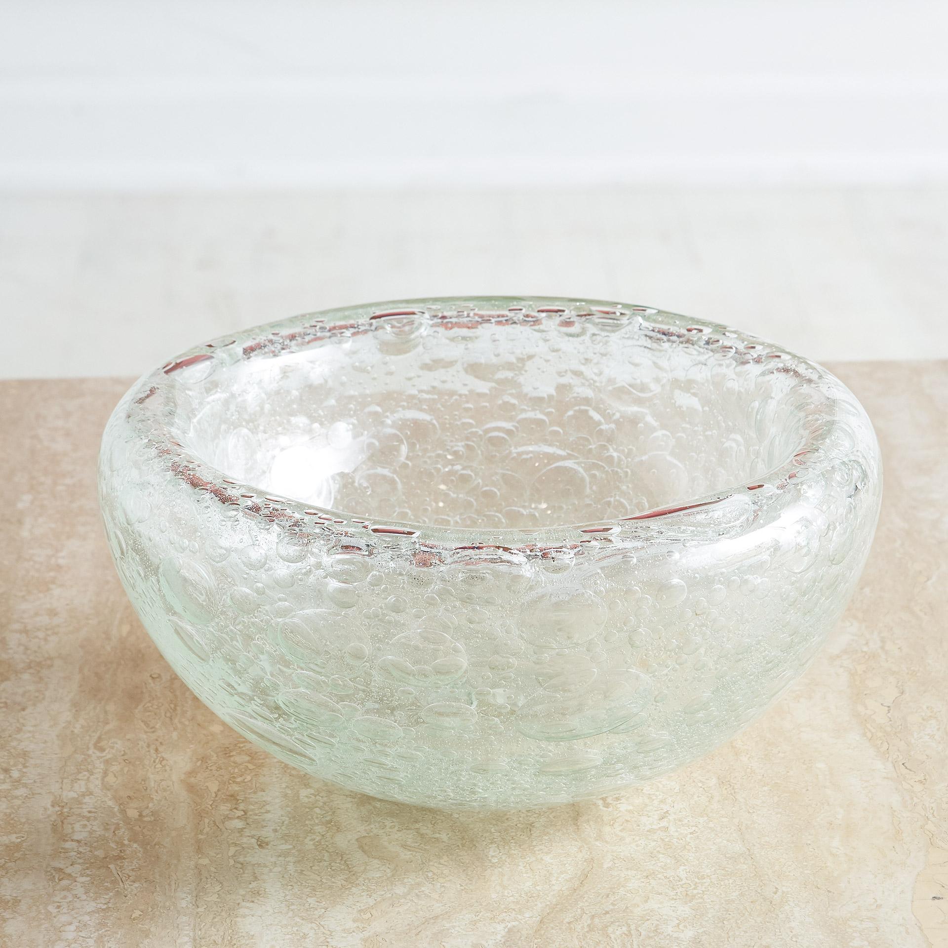 Modern Small Hand Blown Glass Bowl by Susan Haas