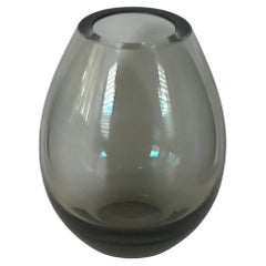 Small Hand Blown Smoked Glass Vase by Per Lutken for Holmegaard