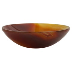 Small Hand-Carved Carnelian Crystal Bowl, Brazil