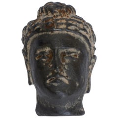Small Hand Carved Stone Buddha Head, 20th Century