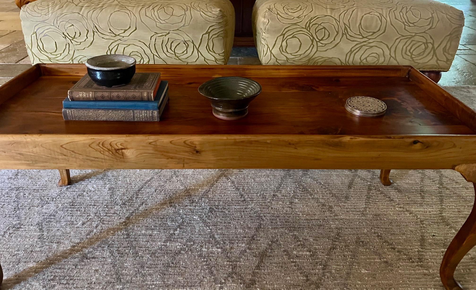Small Hand Crafted Coffee Table With Cabriolet Legs For Sale 2