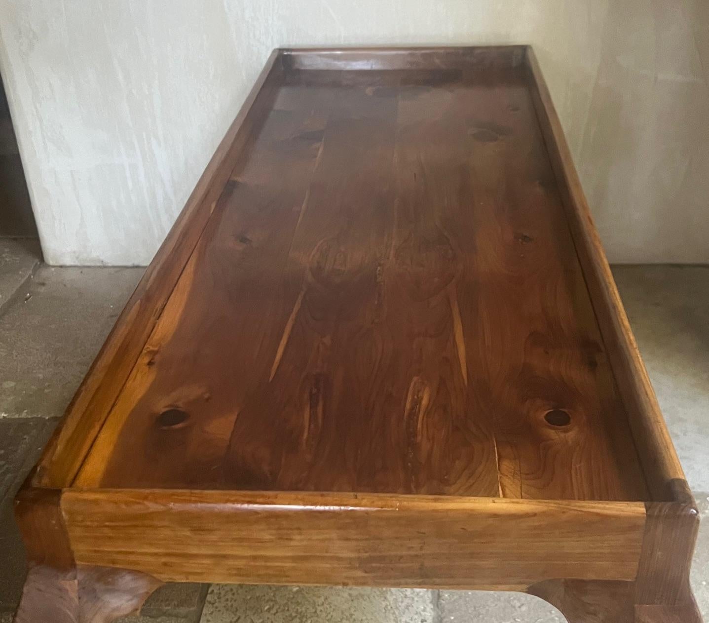 Small Hand Crafted Coffee Table With Cabriolet Legs For Sale 3
