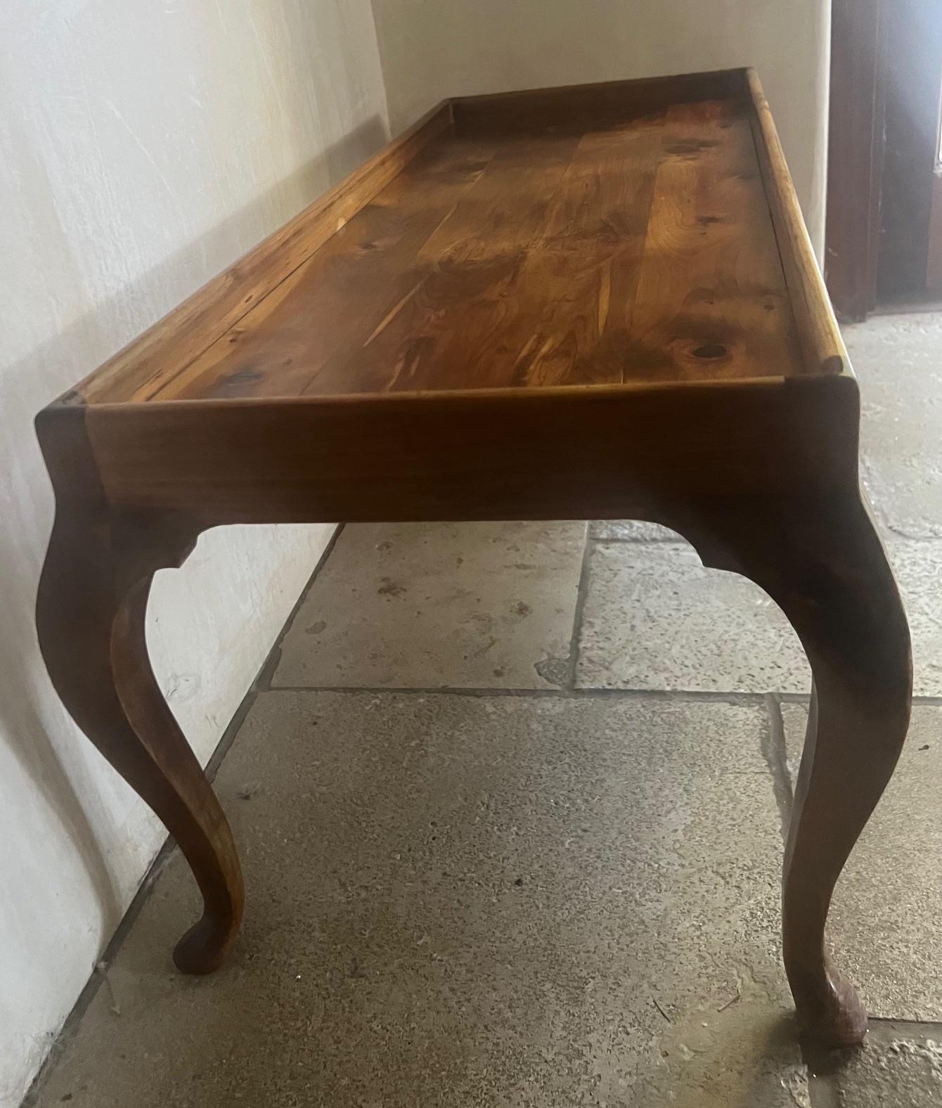 Small Hand Crafted Coffee Table With Cabriolet Legs For Sale 5