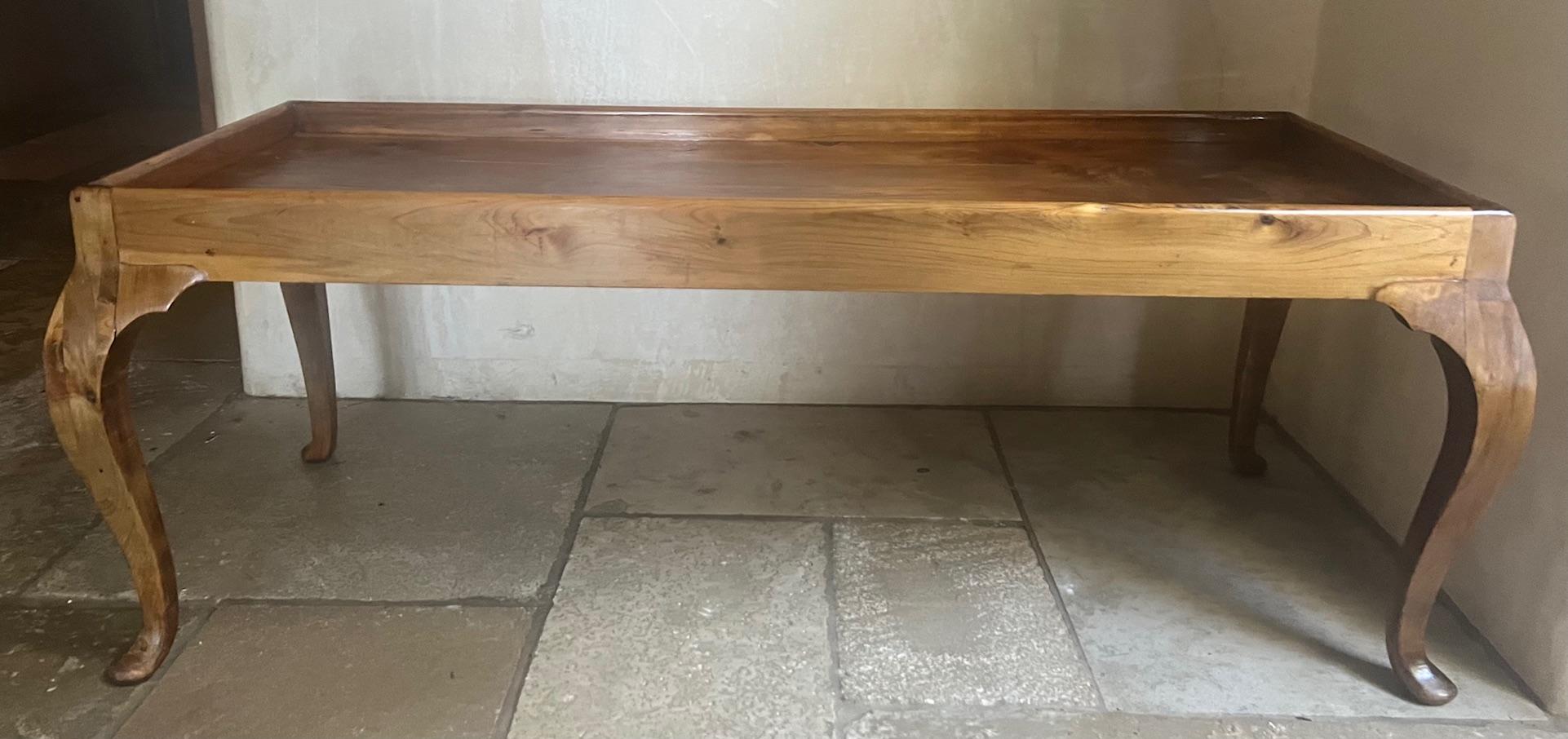 Small Hand Crafted Coffee Table With Cabriolet Legs 8