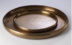 Small Hand-Embossed Brass Offering Tray