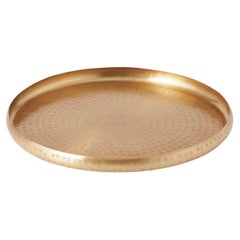 Small Hand-Embossed Brass Offering Tray
