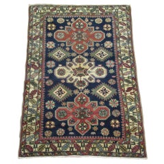 Small Hand Knotted Antique Wool Caucasian Shirvan Rug