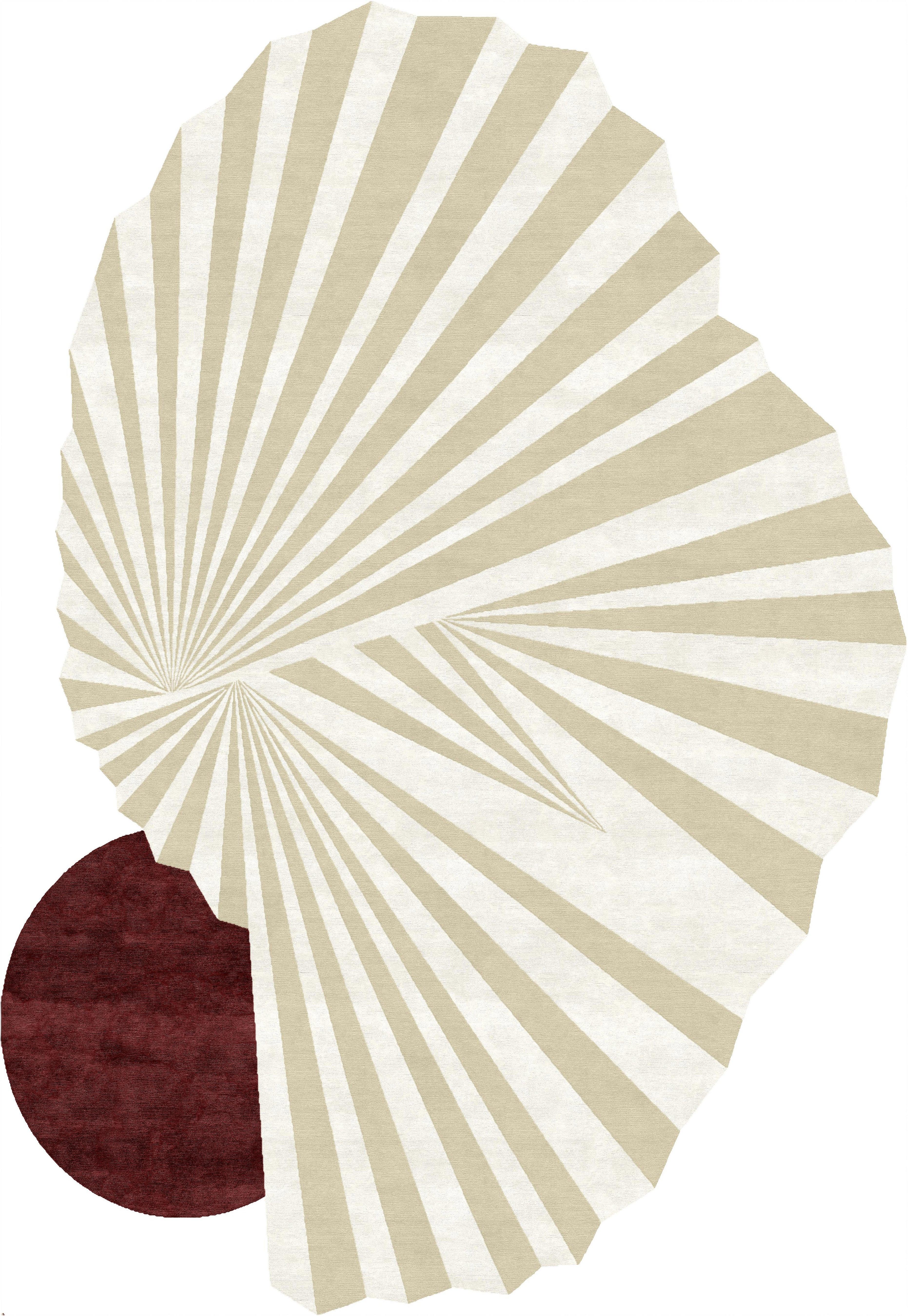 Modern Small Hand Knotted Nautilus Rug by Florian Pretet and Lisa Mukhia Pretet For Sale