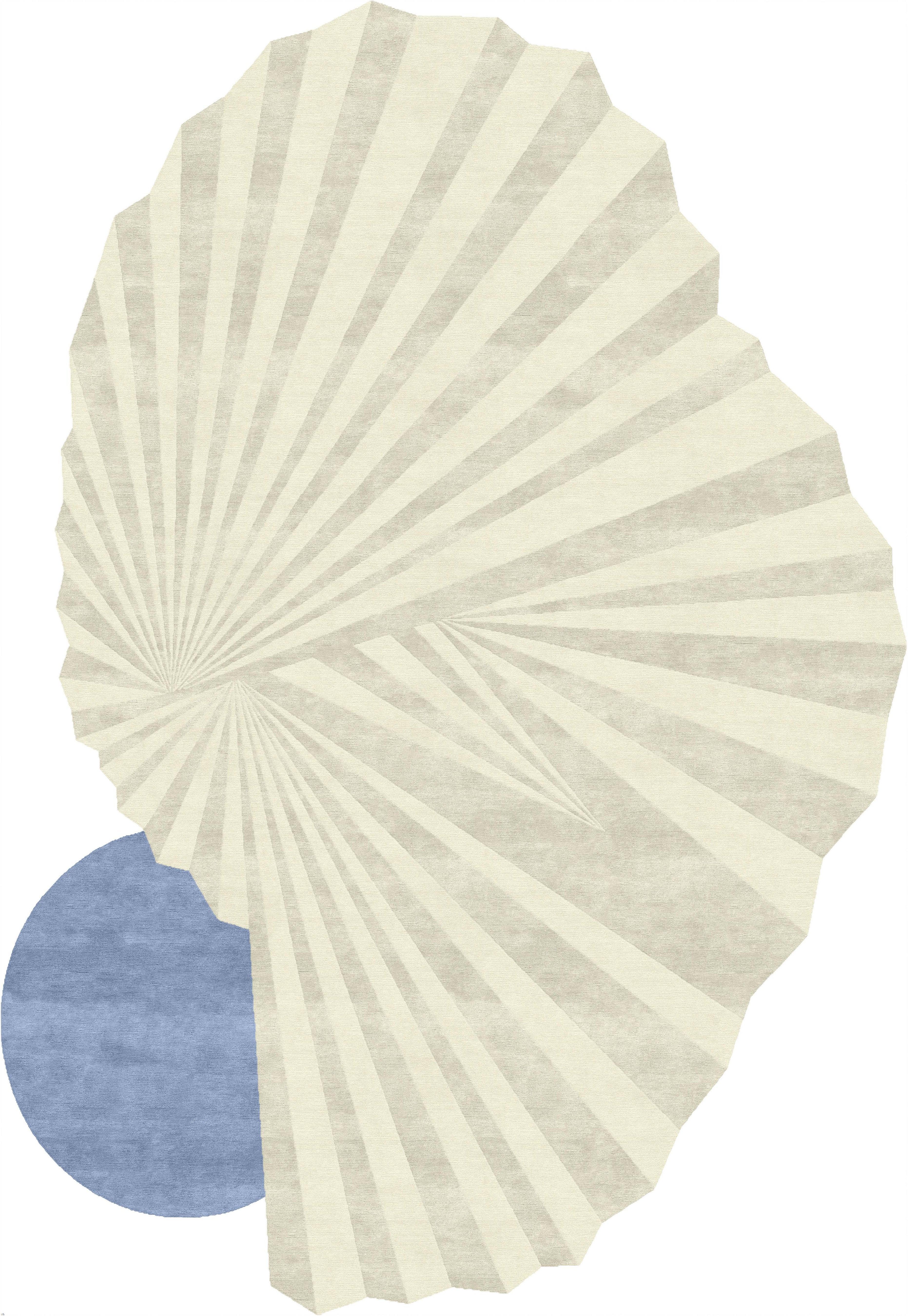 Hand-Knotted Small Hand Knotted Nautilus Rug by Florian Pretet and Lisa Mukhia Pretet For Sale