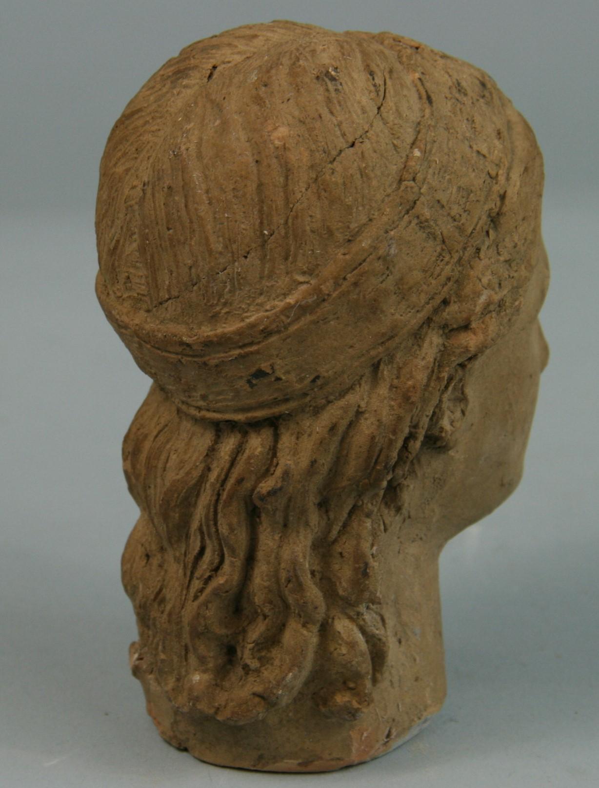 Mid-20th Century Small Hand Made Roman Terracotta Female Patrician Sculpture