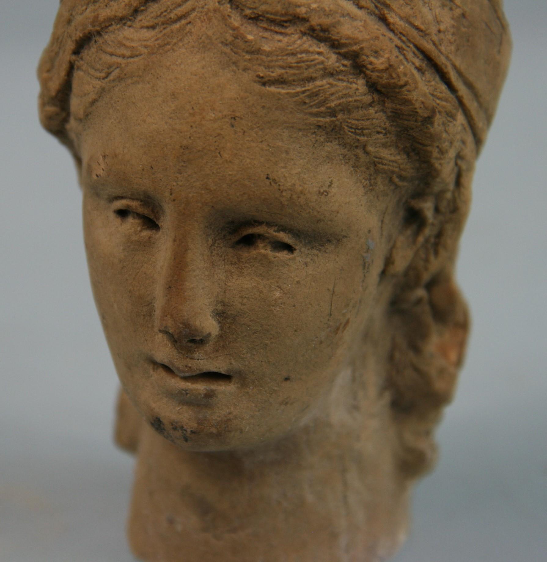 Small Hand Made Roman Terracotta Female Patrician Sculpture 4