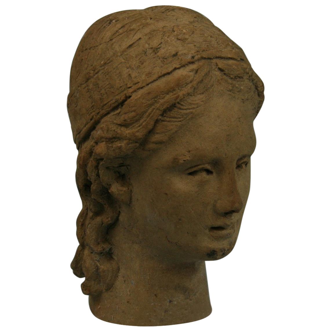 Small Hand Made Roman Terracotta Female Patrician Sculpture