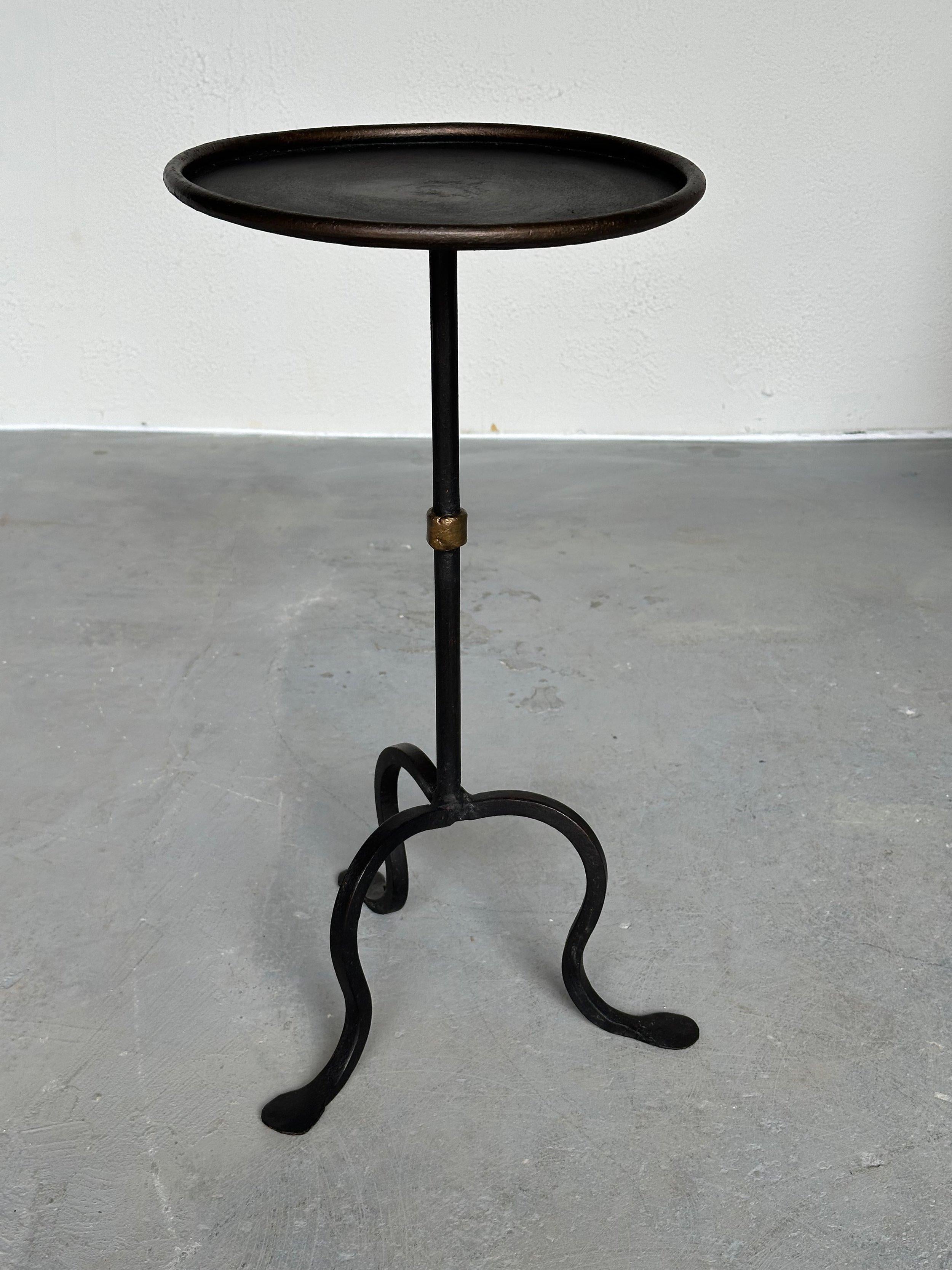 Hand-Painted Small Hand-painted Black Spanish Drinks Table For Sale