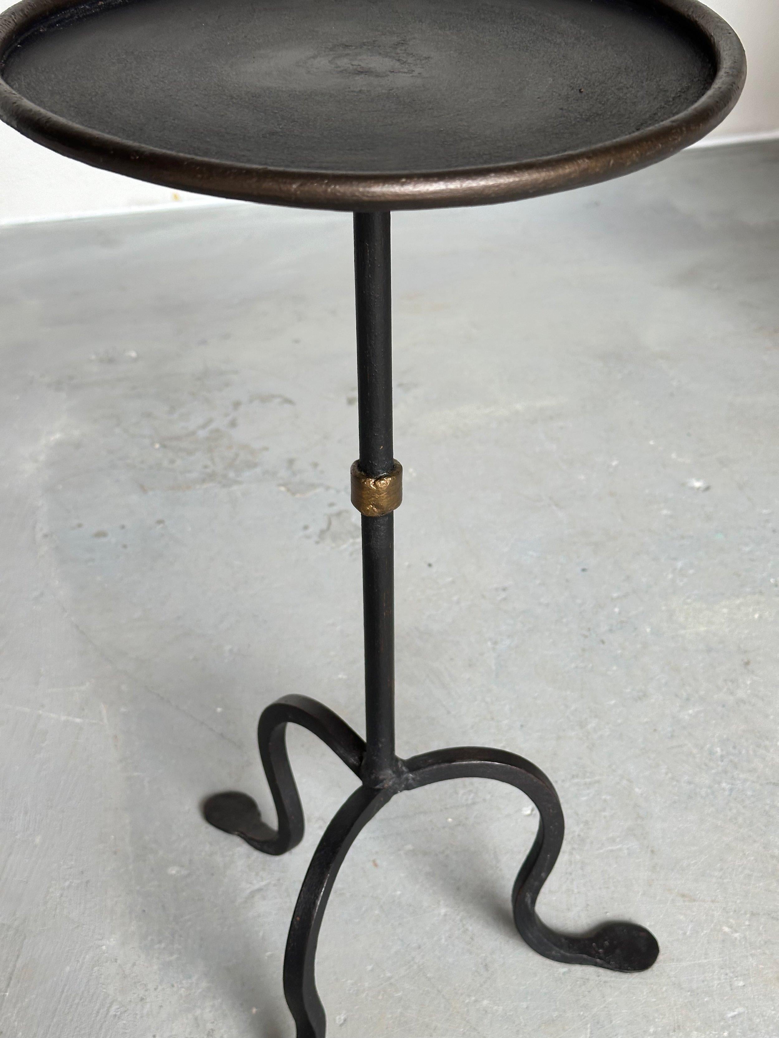 Iron Small Hand-painted Black Spanish Drinks Table For Sale