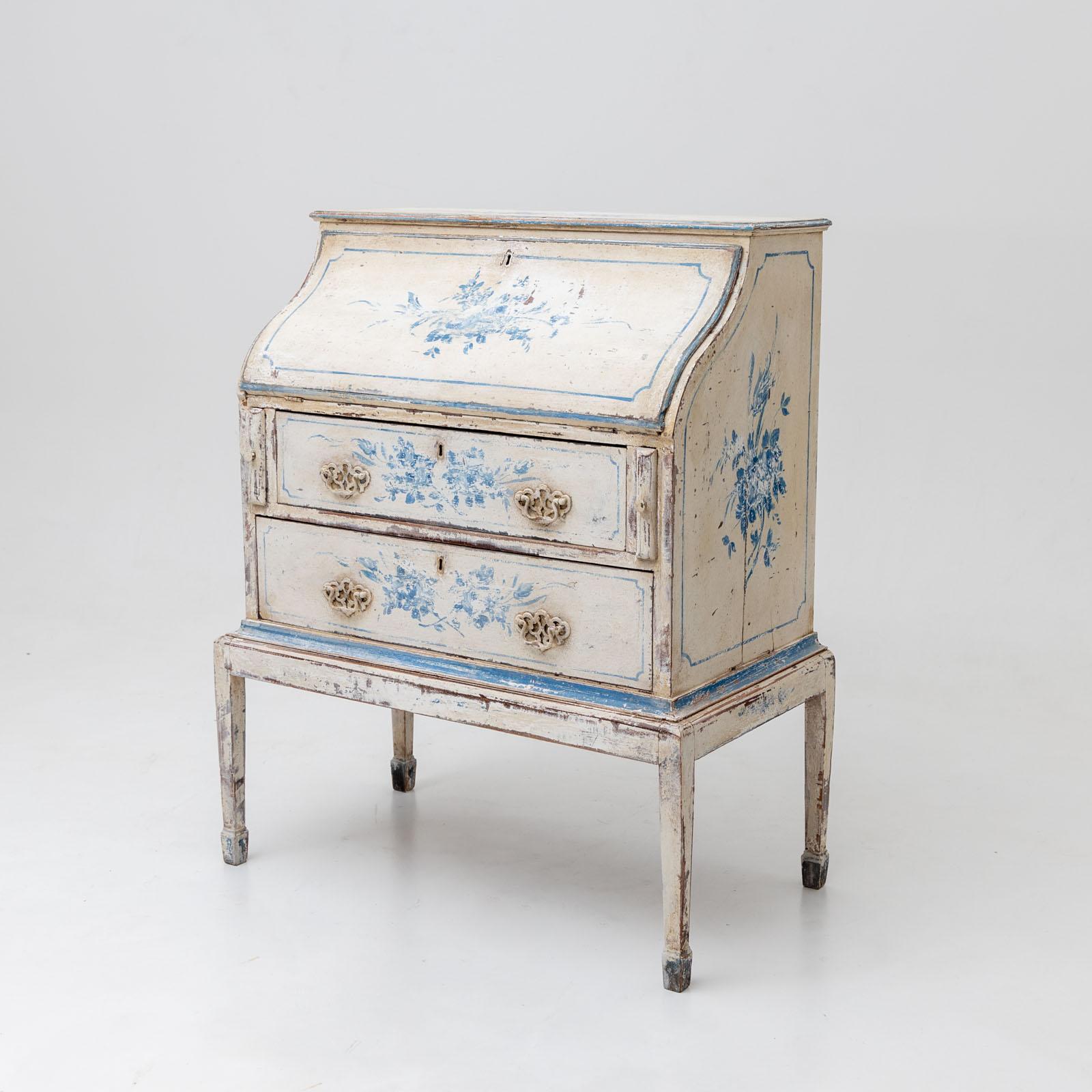 Small hand-painted Secretaire, 19th Century 4