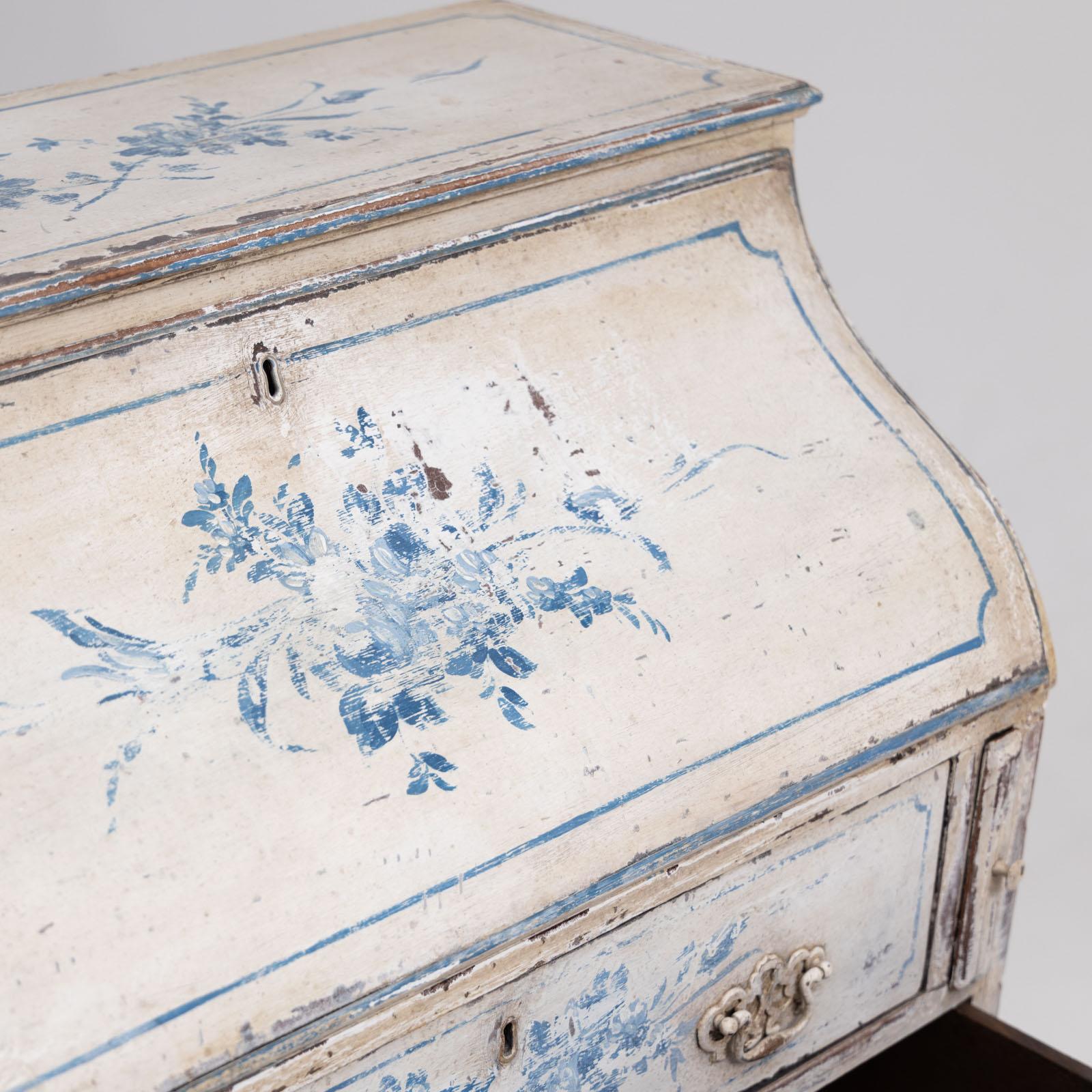 Baroque Revival Small hand-painted Secretaire, 19th Century