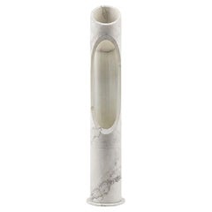 Kleine handgefertigte marmorierte Bianco Arabescato Armonia Lampe S von Jacopo Simonetti