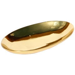 Small Handcrafted Polished Brass Plate