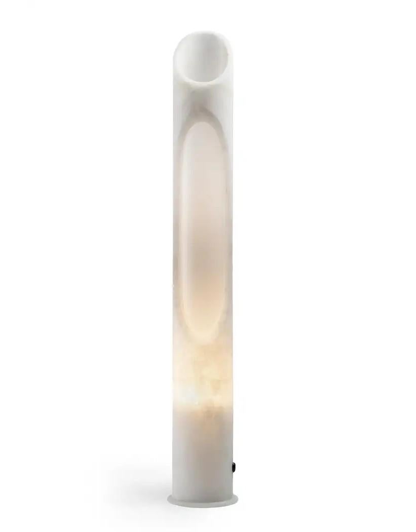 Kleine handgefertigte weiße milchige Onice Bianco Onyx Armonia Lampe S, Jacopo Simonetti im Angebot 3
