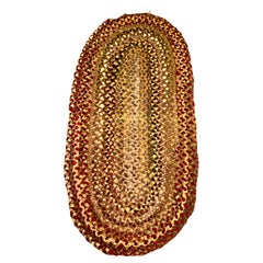 Petit tapis tressé fait main du comté de Berks, PA - AMERICAN FOLK ART - RR5112
